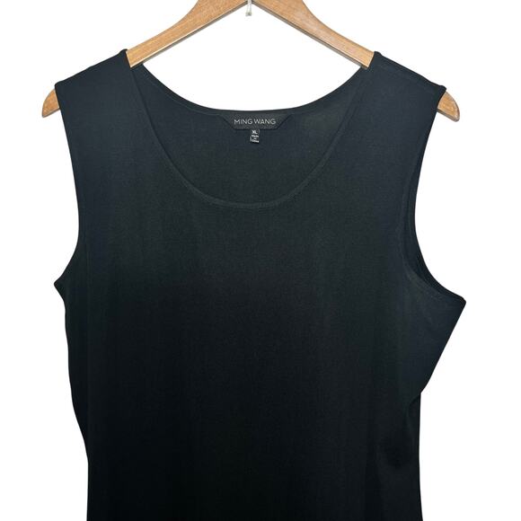 Ming Wang Dress Sleeveless Sheath Black Filament Acrylic Knit Evening Holiday XL - Picture 2 of 7